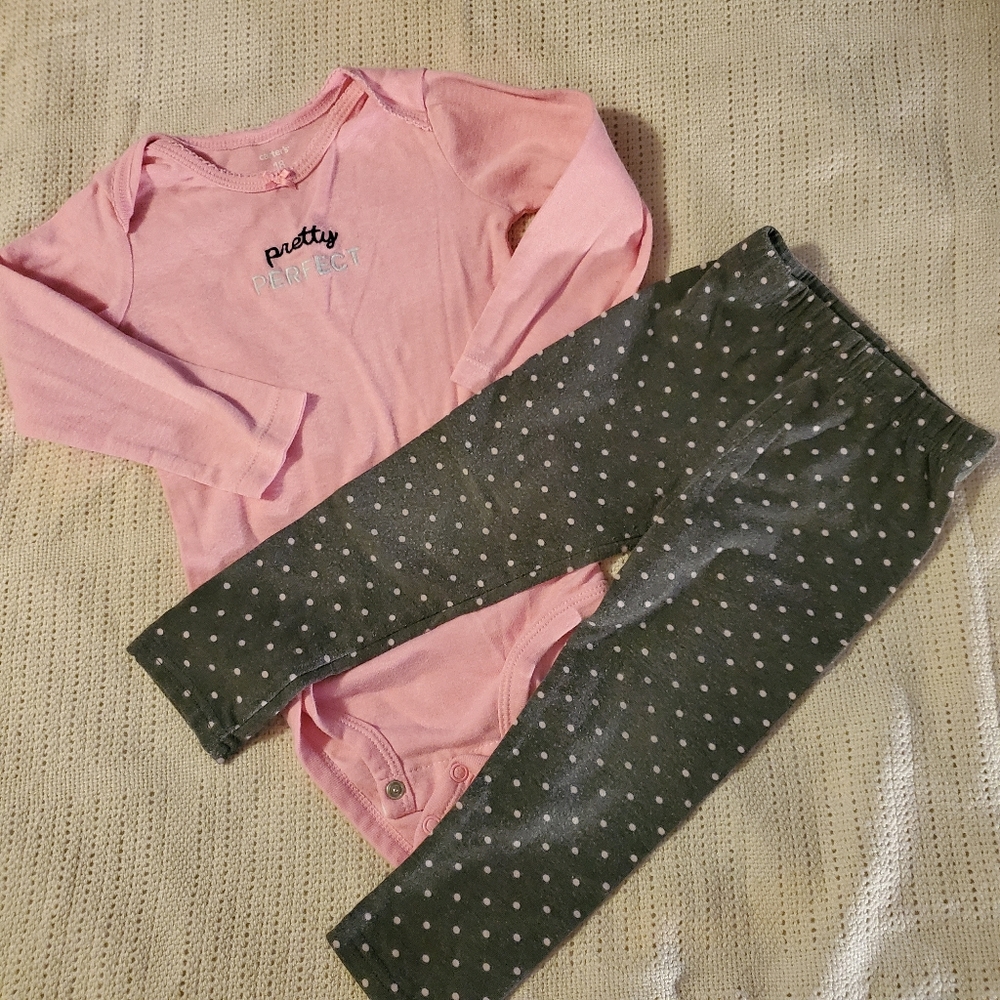 18m 2 piece set. Carters long sleeve onesie. Pants